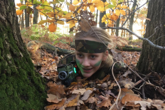 Lasergame in het bos verstoppen